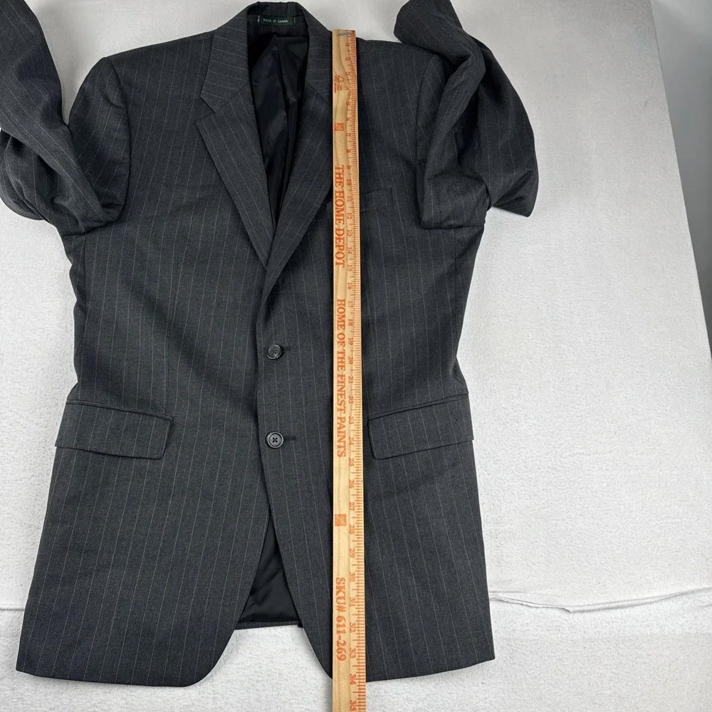 Lauren Ralph Lauren Mens Dark Gray Chalkstripe 2-Piece Suit 42L, 34*30 Wool
